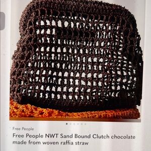 Free People Sand Bound Clutch. NWT. Chocolate
